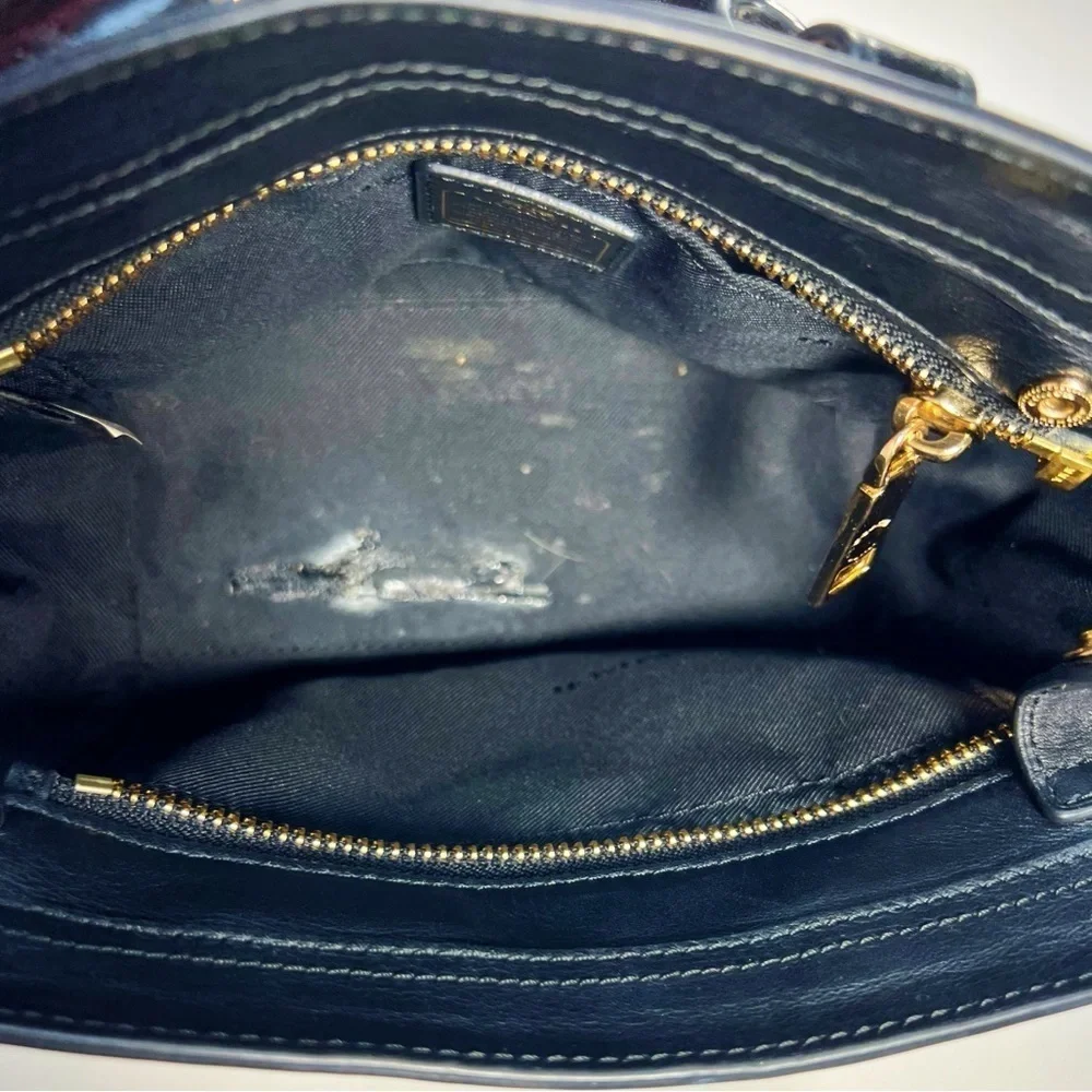 Coach Swagger 20 Belted Mini Black Gold Tone Pebbled Leather Crossbody size S